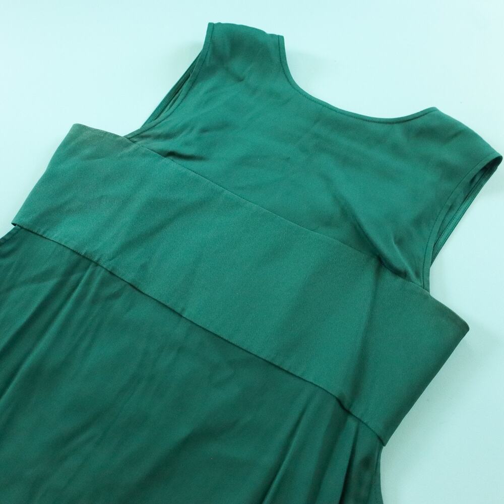 T Alexander Wang Emerald Green Empire Waist Sleeveless Mini Dress Size 4 Silk - Picture 3 of 9